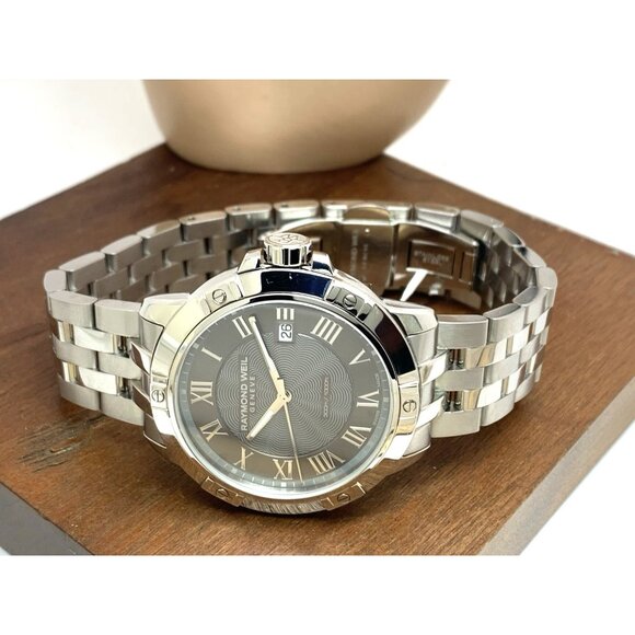 Raymond Weil Men's Watch 8160 Tango Swiss Quartz Gray Dial Date Silver Stainless - Picture 9 of 15